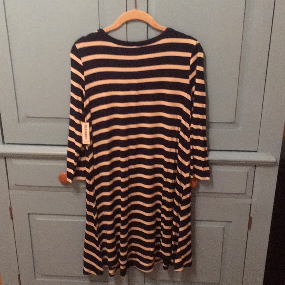Old Navy Striped Lace Front Swing Dress Sz-S - Picture 6 of 7